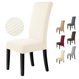 BalladHome Chair Covers, Pack of 2 Chair Covers, Stretch Chair Cover, Elastic Spandex Chair Covers, Universal, Removable, Washable for Hotel, Party, Banquet (Cream White, Pack of 2)-M