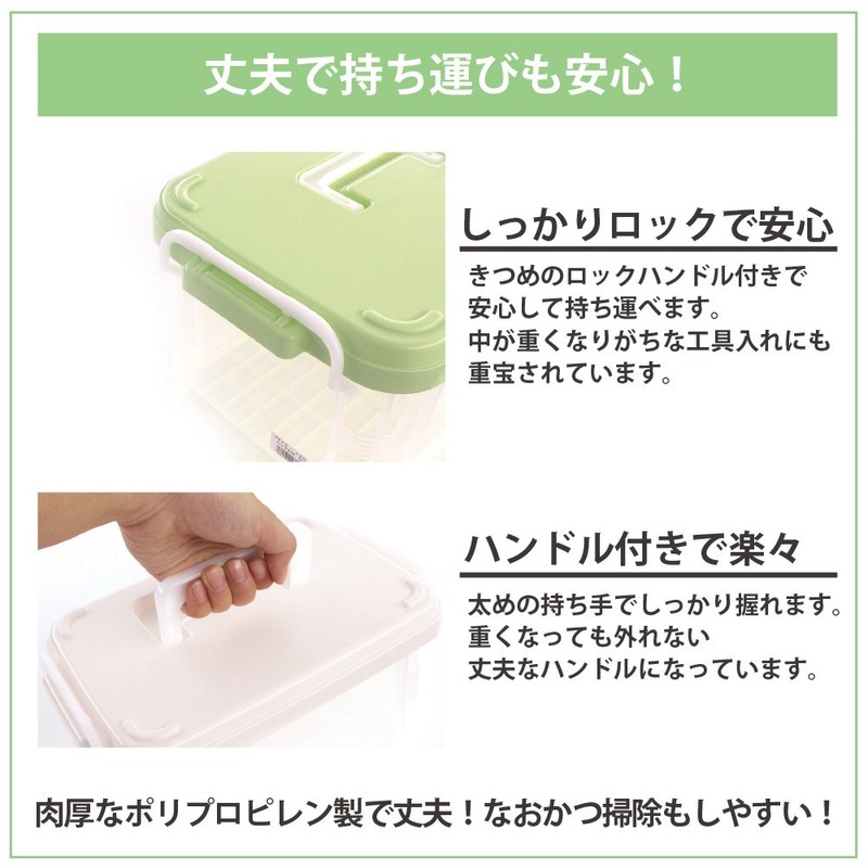 Fudogiken F-2574H Storage Box Petit Noi 50 (With Handle) Clear