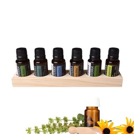 Wooden Essential Oil Case,MKNZOME 6 Slots Essential Oil Box Travel Display Presentation Organizer Aromatherapy Storage Carrying Case with Buckle for Travel & Presentations