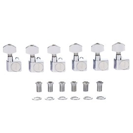 KAISH 21:1 Dual Pin (No Screws) Tuners 2 Pin Tuning Keys Pegs Tuning Machine Heads fits for American Series Strat/Tele Guitars Contemporary Button Chrome