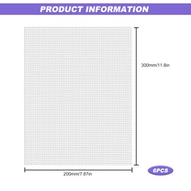 White Eye Mesh Sheet, 6 Pcs Flexible Cross Stitch Meshes for Crafts Blank Rug Hooking Mesh Mat Sheets for Embroidery 20 x 30cm