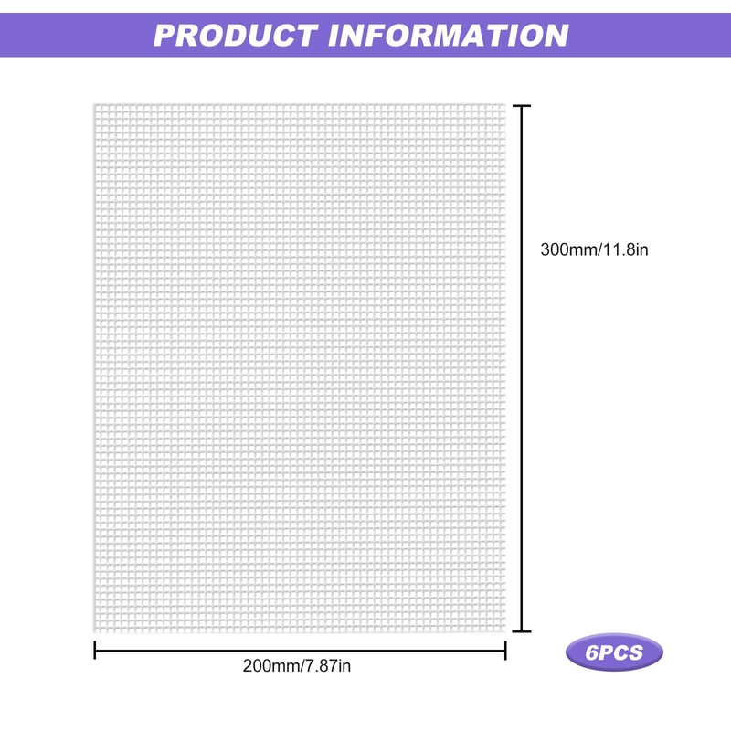White Eye Mesh Sheet, 6 Pcs Flexible Cross Stitch Meshes