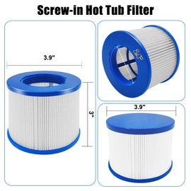 LVJUSEN Screw in Hot Tub Filters for Relxtime Spas/ALEKO Hot Tub/Wejoy Hot Tub Aquaspa/Co-z Spa Hot Tub/Wave Spas/CleverSpa, Screw-On/Threaded Filter for Type PM_SPA-P154, 8106-4 Pack