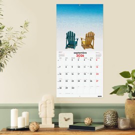 Finocam – Wall Calendar 2026 30 x 30 cm 1 Month per page January – December 2026 + Sept.-Dec 2025 (4 months) reduced | Calendar2026 | Images Paradisiacal landscapes Français