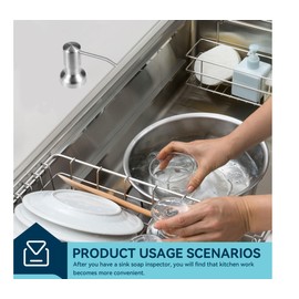 Yofidra Built in Soap Dispenser for Kitchen Sink: Brushed Nickel Stainless Steel Countertop Pump Head with 17 OZ Liquid Bottle, Soap Dispenser Fit for Kitchen Bathroom in Sink Counter