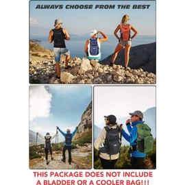 LEMUVLT Hiking Daypack Backpack 15L Capacity, Many Compartments,Lightweight & Durable - Ideal as Hydration Backpack for Hiking, Running, MTB Cycling - Bladder NOT Included (Navy)