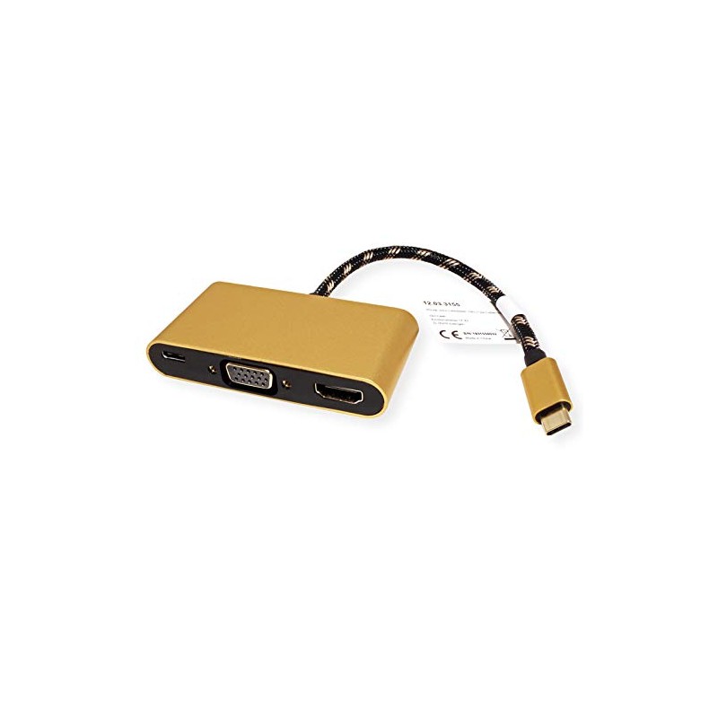 ROLINE Gold Display Adapter USB Type C - VGA /