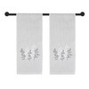 Bath Hand Towels, Set of 2 Grey Velour with Embroidered