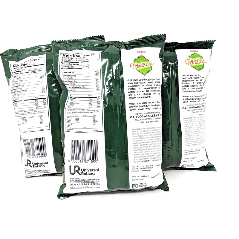 Jack'n Jill Piattos Sour Cream & Onion 3oz, 3 Pack