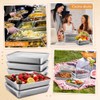 8PCS Recipientes de Acero Inoxidable con Tapas 2100ML, Contenedores para