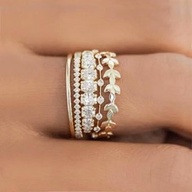 Gold Rings for Women Non Tarnish Stackable Thin Thumb Ring Set Gold Plated Rings Trendy Stackable Rings Sparking Simple Gold Rings for Women Party Jewerly