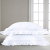 Ruffled Pillow Shams White Standard Set of 2 Lace Pillowcases
