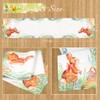 Sprinlot Easter Table Runner, Rabbit Table Runner, Easter Linen Tablecloth,