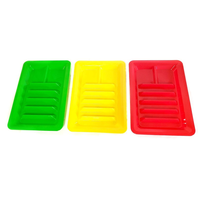 Set of Three Taco Holder Stand Up Divider Plates Multi