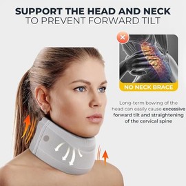 Collarín Cervícal, Collarín para el Alivio del Dolor de Cuello y Soporte Cervical, El Suave Revestimiento de Espuma Mantiene Estables las Vértebras (1