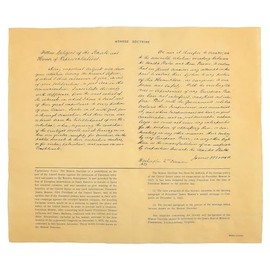 Our Amendments - Monroe Doctrine 1823, Antiqued Parchment Replica Document (12" x 13.5"), Ribbon-tied and in hard collectors tube