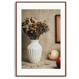 24x36 Poster Frame, Natural Solid Walnut Wood Picture Frame with High Tempered Glass, Handcrafted Rounded Corner 24x36 Wooden Frame Matted to 20x30 Photo for Horizontal or Vertical Wall Mounting