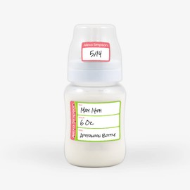 Name Bubbles - Reusable Baby Bottle Labels for Daycare (20 Labels) - Kids Washable Name Tags for Bottles, Sippy Cups, & Snack Containers, Waterproof, Baby Name Stickers, Write-On (Watermelon)