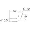 SANEI G1/2 PT32-13 Sprinkler Parts, L-Shaped Union Nut for Hose