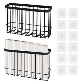 LELE LIFE 2 Pack Cabinet Door Organizer, Adhesive Lid Organizers inside Cabinet for Kitchen Bathroom Pantry Cupboard, Wall Mount Lid Holders Kitchen Wrap, Tin Foil Storage