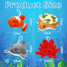 Zomiboo Pack of 55 Mini Ocean Plush Toys Sea Animals Stuffed Toy Party Bag Mini Cuddly Toys Under Sea Plush Keyring Gift for Bags Filler Classroom Price (Cute Style)