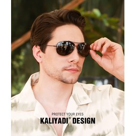 KALIYADI Polarized Aviator-Sunglasses-for-Men Women Mens-Sunglasses: Lightweight Polit Sun Glasses Upgraded UV400 for Driving