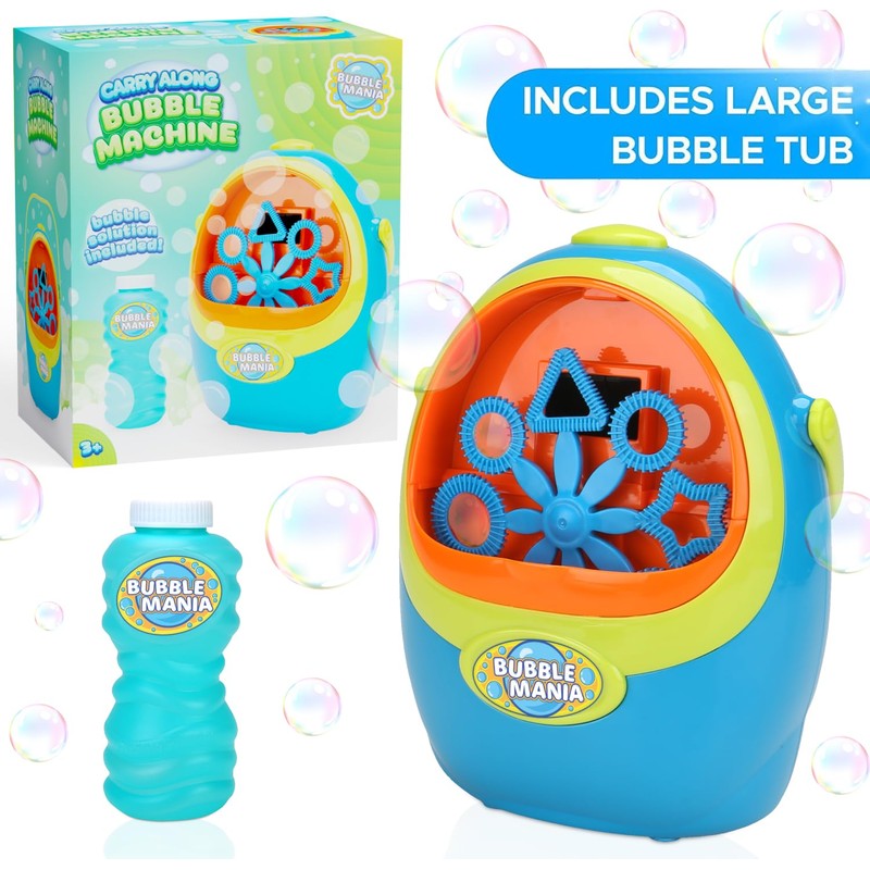Bubble Mania Carry Along Bubble Machine For Kids - Automatic