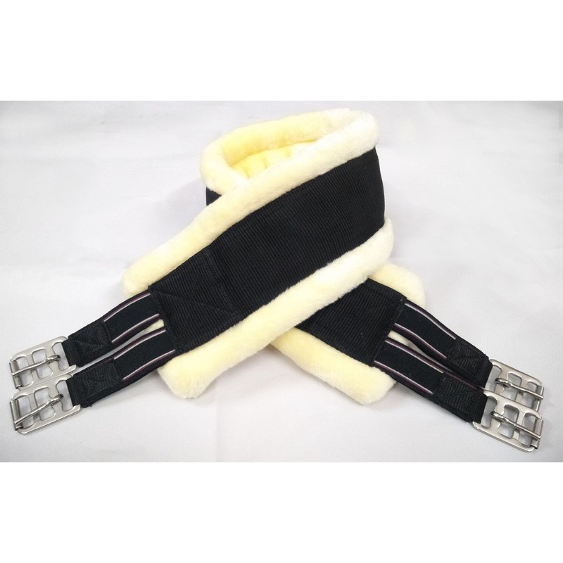 Preto Synthetic Saddle Jumping Girth Equine Elasticated Ends Soft Faux