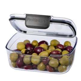 Progressive Prokeeper + Deli Storage Set: Air-Tight Silicone Sealed Containers w Grooved Bottom, Dry Erase Lid, BPA-Free, Stackable, Keeps Meats & Cheeses Fresh Longer, PKS-705C Mini Deli 0.69L