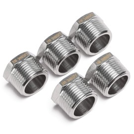 LTWFITTING Stainless Steel 316 Pipe Hex Head Plug Fitting 3/4-Inch Male BSPT Air Fuel Boat (Pack of 5)