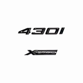 Unbranded Gloss Black For New 4 Series Emblem 430i+XDrive Number Letters Rear Trunk Badge