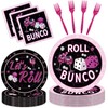 Bunco Party Supplies Decorations - 96 Pcs Game Night Plates