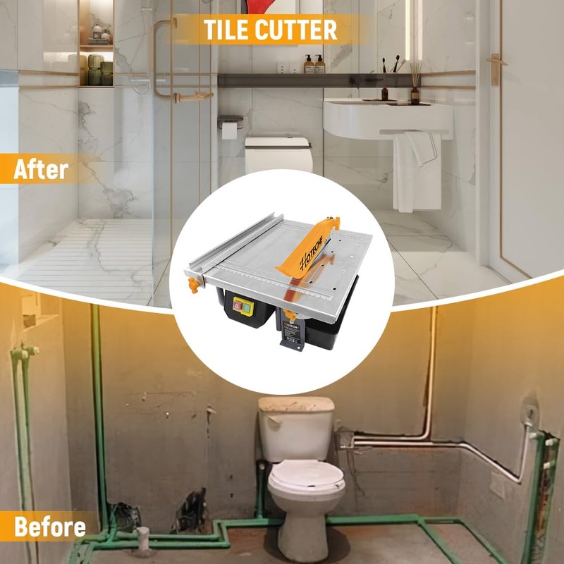 Hoteche 7-Inch Wet Tile Saw - 5A Motor Adjustable Cutting