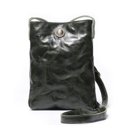 Eight Boar B52 All Leather Small Sacoche Shoulder Bag Concho Crossbody Brown Green Brown Green, green (dark green)