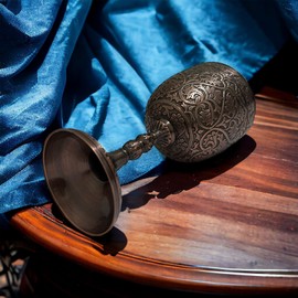 Handmade Brass Wine Goblet – 8 oz Engraved Vintage Chalice for Medieval Decor, Renaissance Weddings, Gothic Drinkware & Home Bar – Copper Antique Finish Drinking Cup