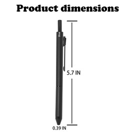 4 in 1 Multi Function Refillable and Retractable Multi Color Pen,Black Red Blue Ballpoint Pen and 0.5mm Multicolor Pencil, Multicolor Pen with Metal Gift Box (Grey)