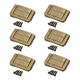 sourcing map 6pcs Toggle Catch Lock, 0.8" x 1.3" Hasp Lock Latch Mini Hasp Clasp with Mounting Screws for Jewelry Box Gift Box Wooden Cabinet, Bronze