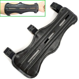 EOU Archery Arm Guards Forearm Guard Leather Armguard Protector with Adjustable 3 Straps Buckles