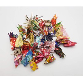 100 Origami Paper Crane Washi Paper Mixed Patterns Origami Crane Made of 3x3 inch Japanese Print Chiyogami Paper Art Ornament Decoration