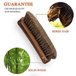 Shoe Brush, 2 Wooden Shoe Brushes Set Horse Hair Brush Shoe Shine Brush for Shoe Cleaning Buffing Polishing Sofas Bags Furniture