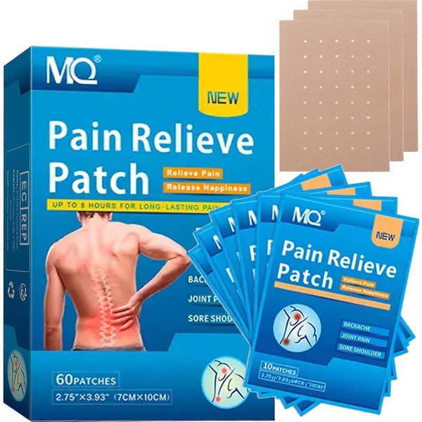 60Pcs Pain Relief Patches, Arthritis Herbal Heat Patches Heat Patches for Pain Relief Fast-Acting Patches Long Lasting Relief of Pains for Knee, Back, Neck, Shoulder Pain Knee Pain Relief Patch