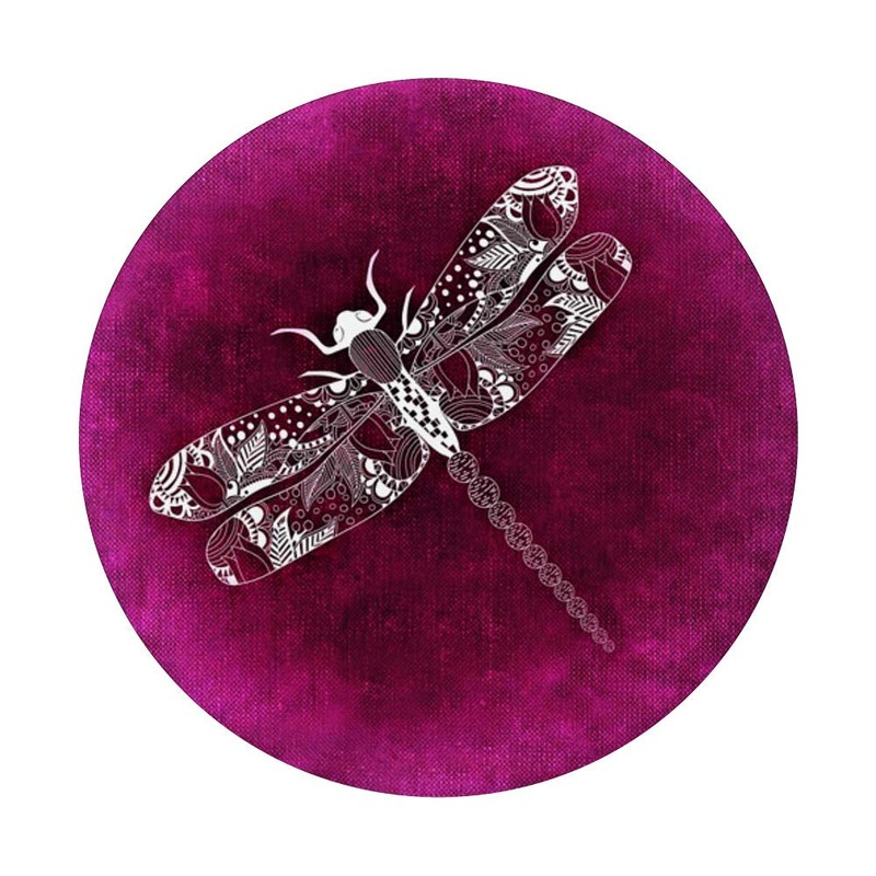 Intricate Abstract Dragonfly on Purple