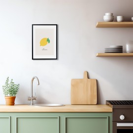 JUHMI Kitchen Pictures: Vintage Fruits Citron Poster as Decorative Aesthetic Wall Decoration Kitchen/Dining Room/Wall Pictures Living Room - Kitchen Pictures Gift Lemon - A5 (15 x 21 cm) without Frame