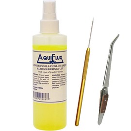Precision Soldering Kit with Aquiflux Self-Pickling Hard Flux Fiber Cross-Locking & Titanium Tip Pick