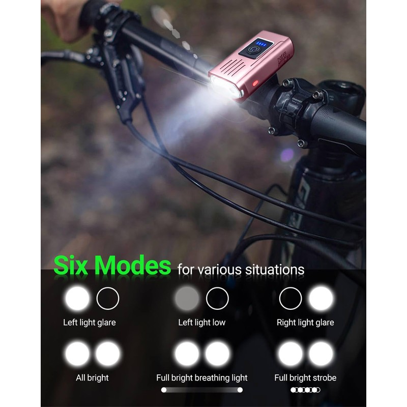 The 2025 Upgraded Front and Rear Bike Lights (Pink Version)