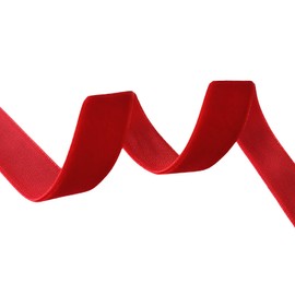 Abbaoww 10 Yards Red Velvet Ribbon 1-1/2 Inch Single Face Velvet Ribbon for Christmas Wreath Decoration Gift Wrapping DIY Project Bow Making (Red, 1-1/2 Inch)