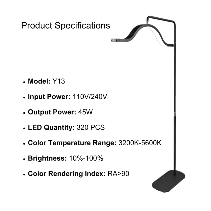 LED Half Moon Floor Lamp, Eyelash Light, Esthetician Light, Permanent