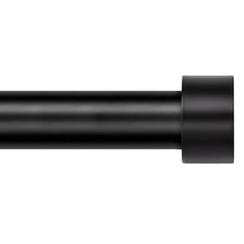 Zeerobee Curtain Rods for Windows 120 to 170, 1 Inch Black Curtain Rod Set, Heavy Duty Drapery Rods with Adjustable Curtain Rods, Outdoor Modern Curtain Rod with Simple End Caps, 32"-168", Black