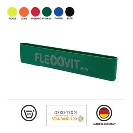 FLEXVIT Mini Fitness Bands Set of 10 Athletic (Green) - Fitness Bands for General Stabilisation Exercises, Stretching, Activation and Mobilisation, 6 Strengths, for Beginners and Professionals,