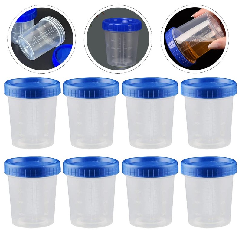 Mipcase Specimen Cups With Lids - 25pcs 120ml Urine Cups